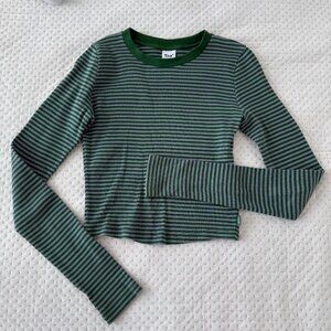 ARITZIA TNA RIBBED CROPPED STRIPED LONGSLEEVE XS